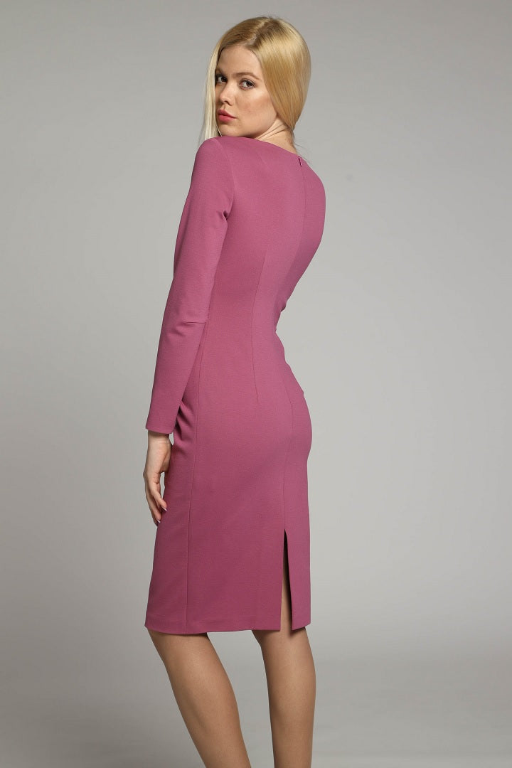 Soft Jersey Dress With Waistline Drapes in Dusky Pink – RUMOUR LONDON