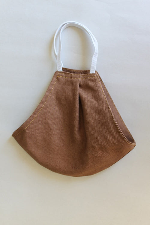 Linen Protective Cloth Mask in Brown