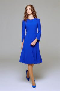 Royal Blue Fluted Dress