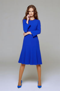 Royal Blue Fluted Dress