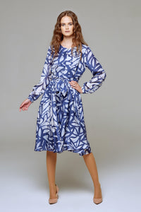 Printed Silk Midi Dress