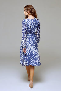 Printed Silk Midi Dress