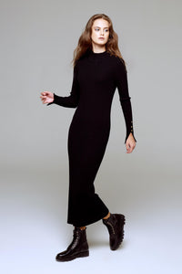 Maxi ribbed wool dress