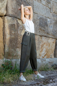 Marrakesh linen cargo trousers