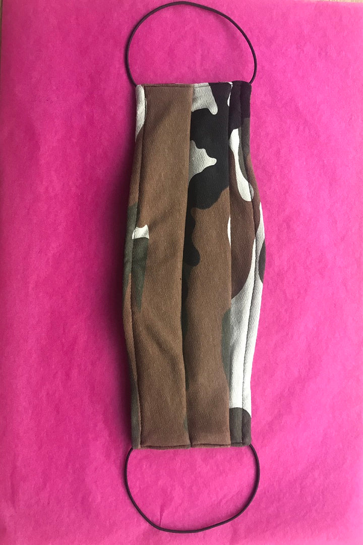 Jersey Cotton Reusable Face Mask with Filter Pocket in Camouflage