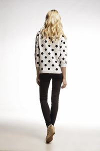 Polka dot-intarsia knitted jumper