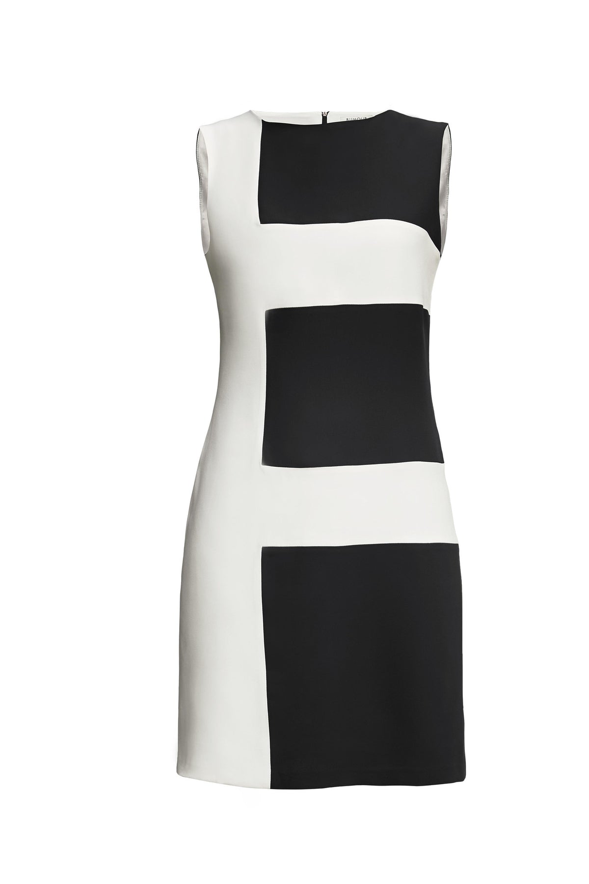 Striped Silk Sleeveless Dress In Black
