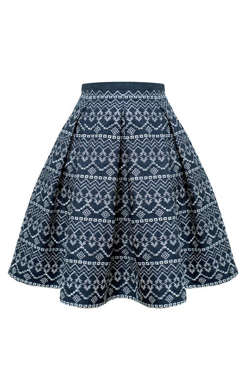 Embroidered flared skirt