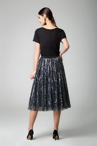 Midi sequin skirt in silver