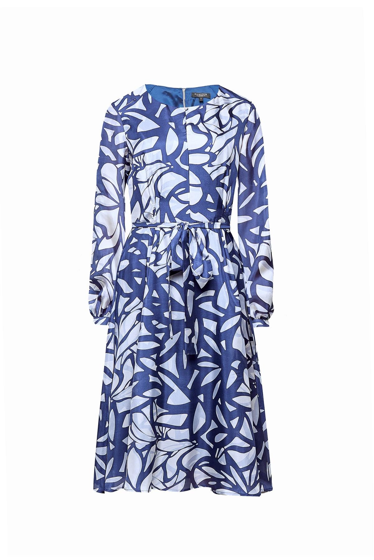 Printed Silk Midi Dress
