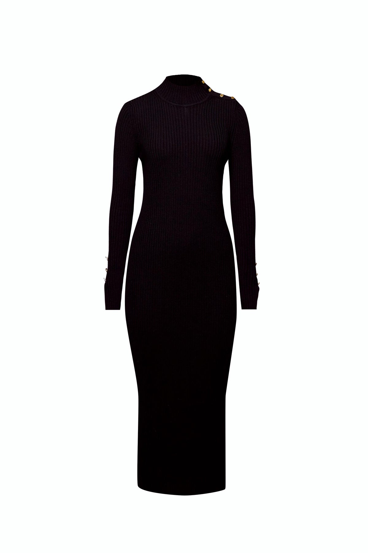Maxi ribbed wool dress