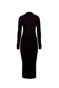 Maxi ribbed wool dress