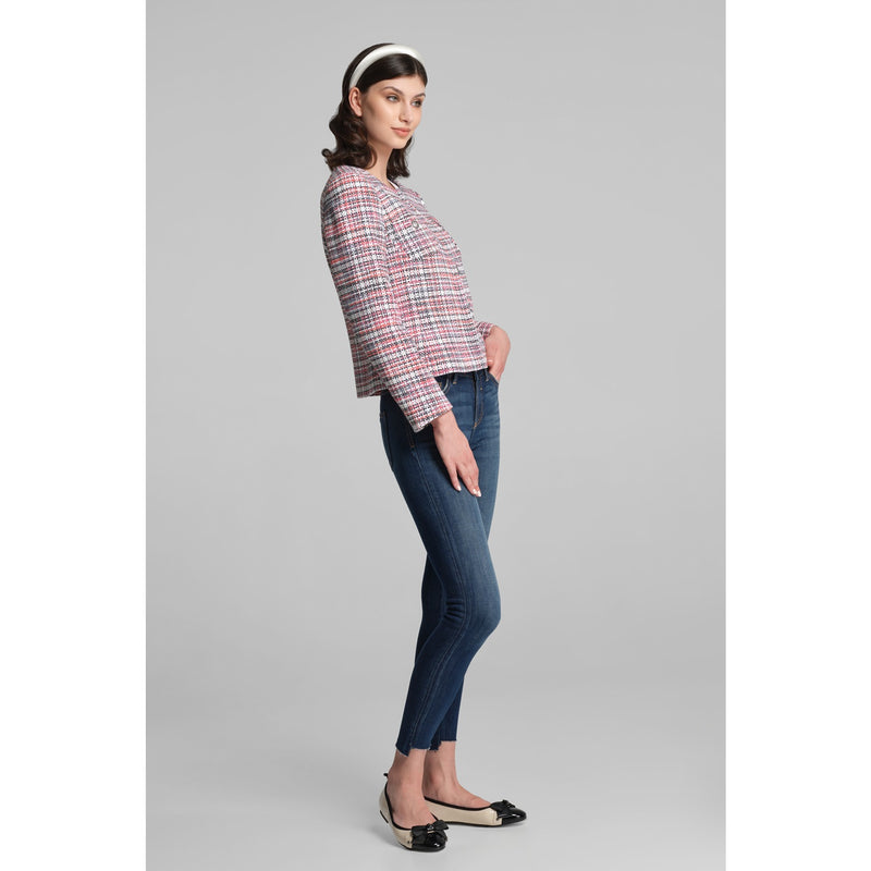 Tweed Jacket in Blue, Red and White