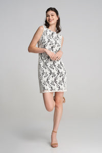 Sleeveless Lace Overlay Dress