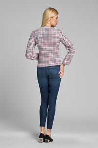 Tweed Jacket in Blue, Red and White