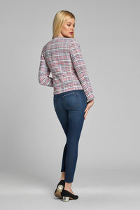 Tweed Jacket in Blue, Red and White