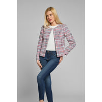 Tweed Jacket in Blue, Red and White