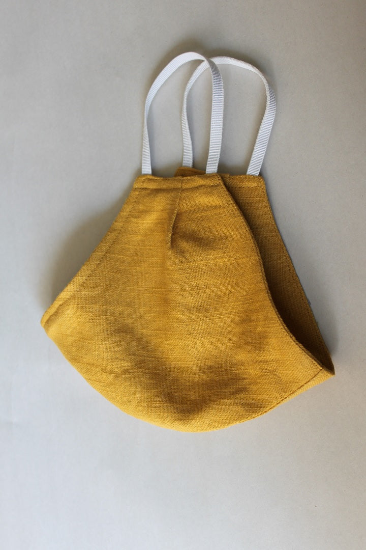 Linen Protective Cloth Mask in Yellow