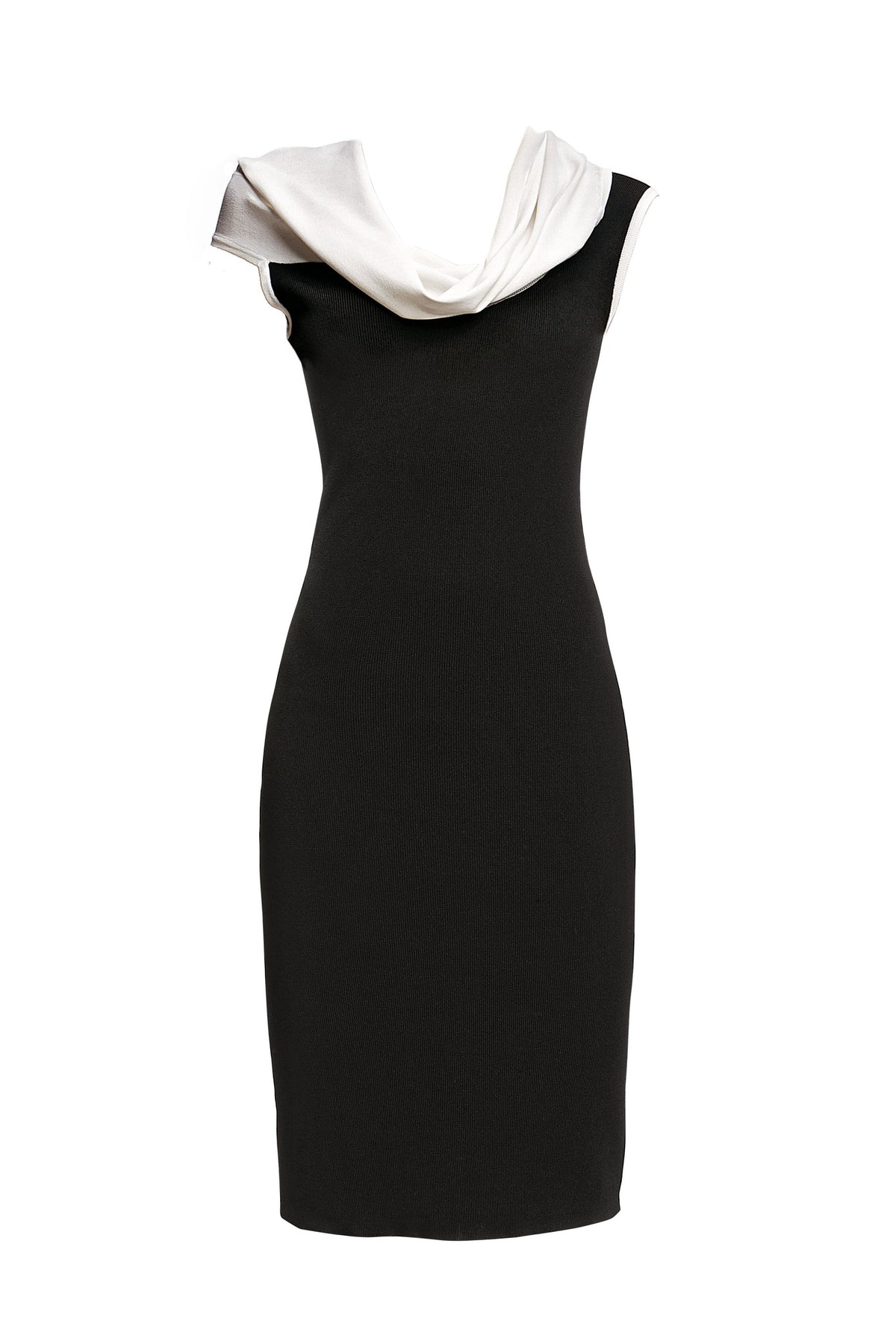 Asymmetric neckline knitted dress