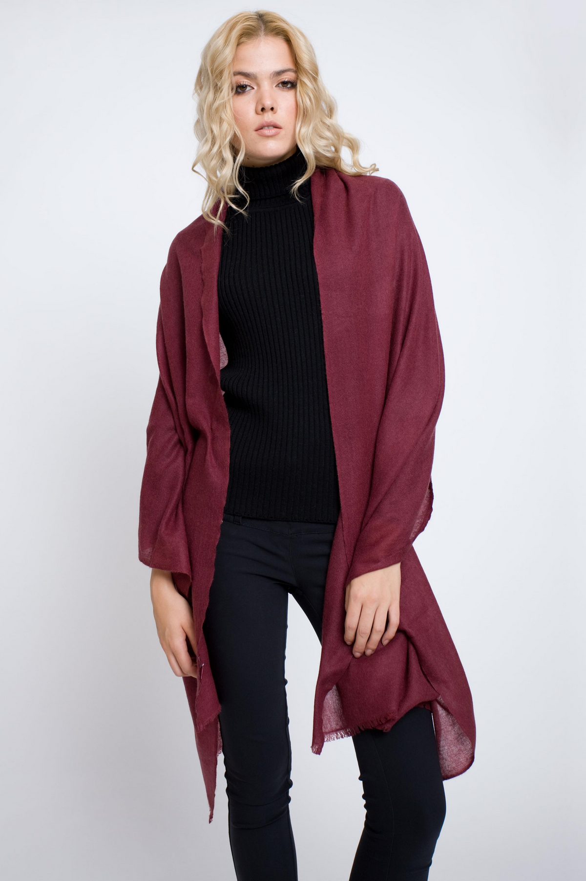 Burgundy Fine Cashmere Scarf