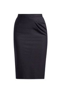 Jacquard jersey tailored pencil skirt