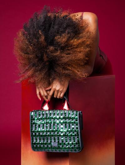 Chequer Green Mirror Bag