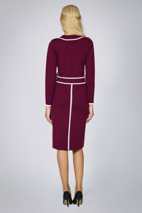 Knitted Jacquard Dress in Mulberry