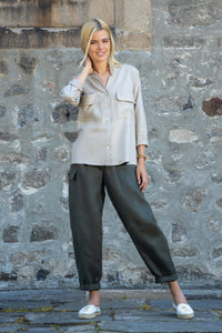 Valletta linen shirt with flap pockets