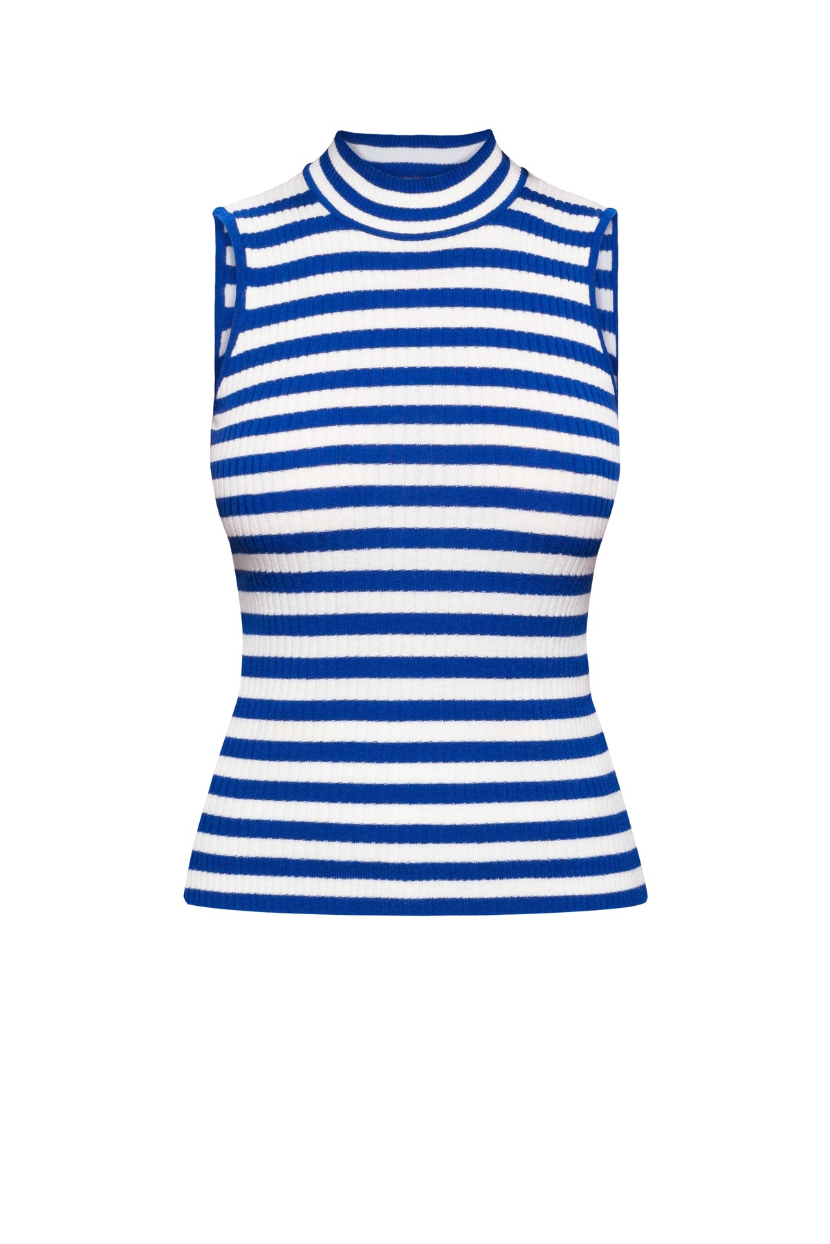 Blue Striped Sleeveless Top