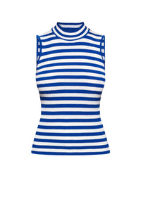 Blue Striped Sleeveless Top