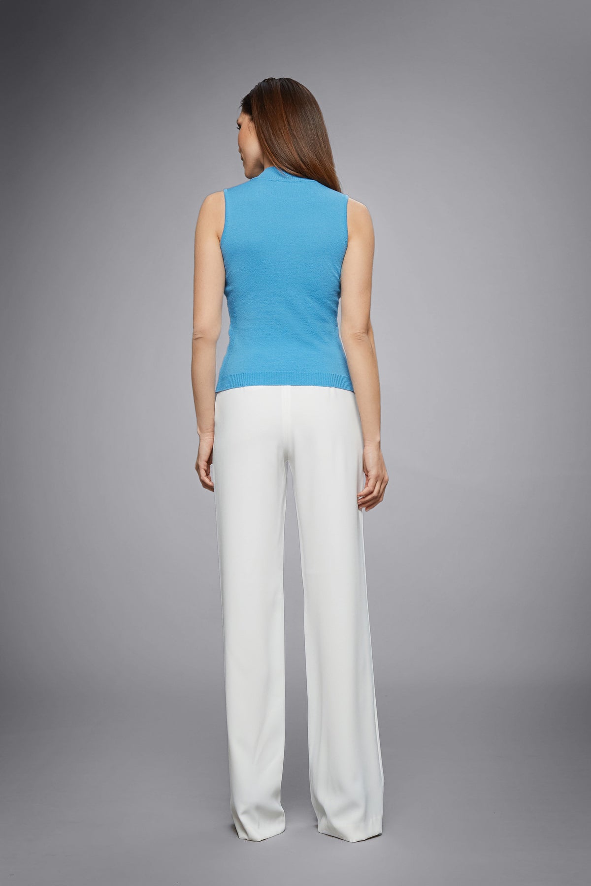 Sky Blue Merino Wool Sleeveless Top