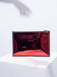 Black and vino mirror clutch