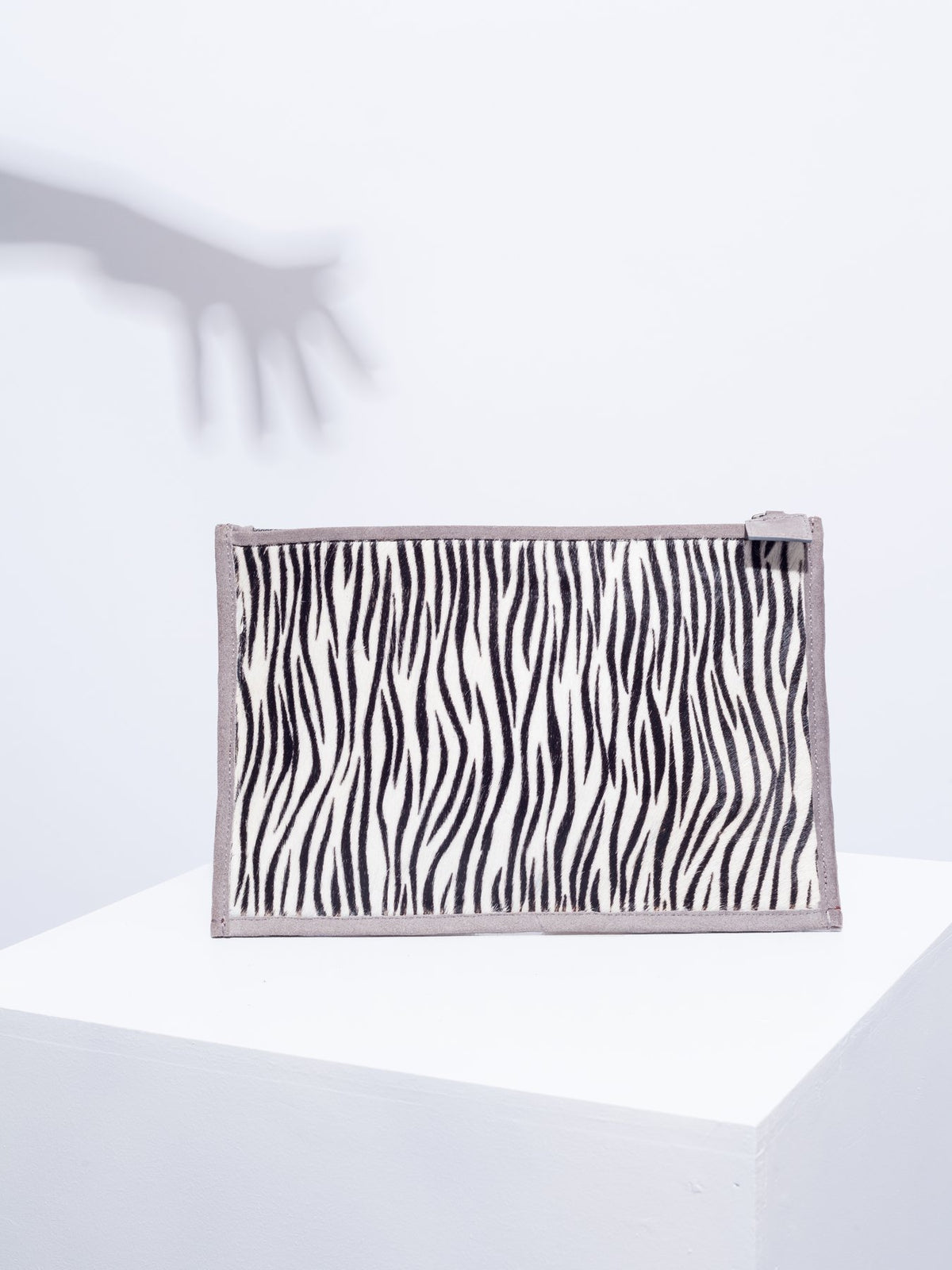 Red mirror leather and zebra clutch