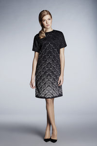 Printed monochrome loose-fit dress