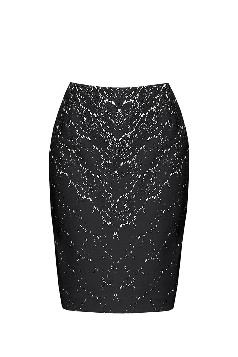 LACE PRINT JERSEY SKIRT
