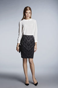 LACE PRINT JERSEY SKIRT