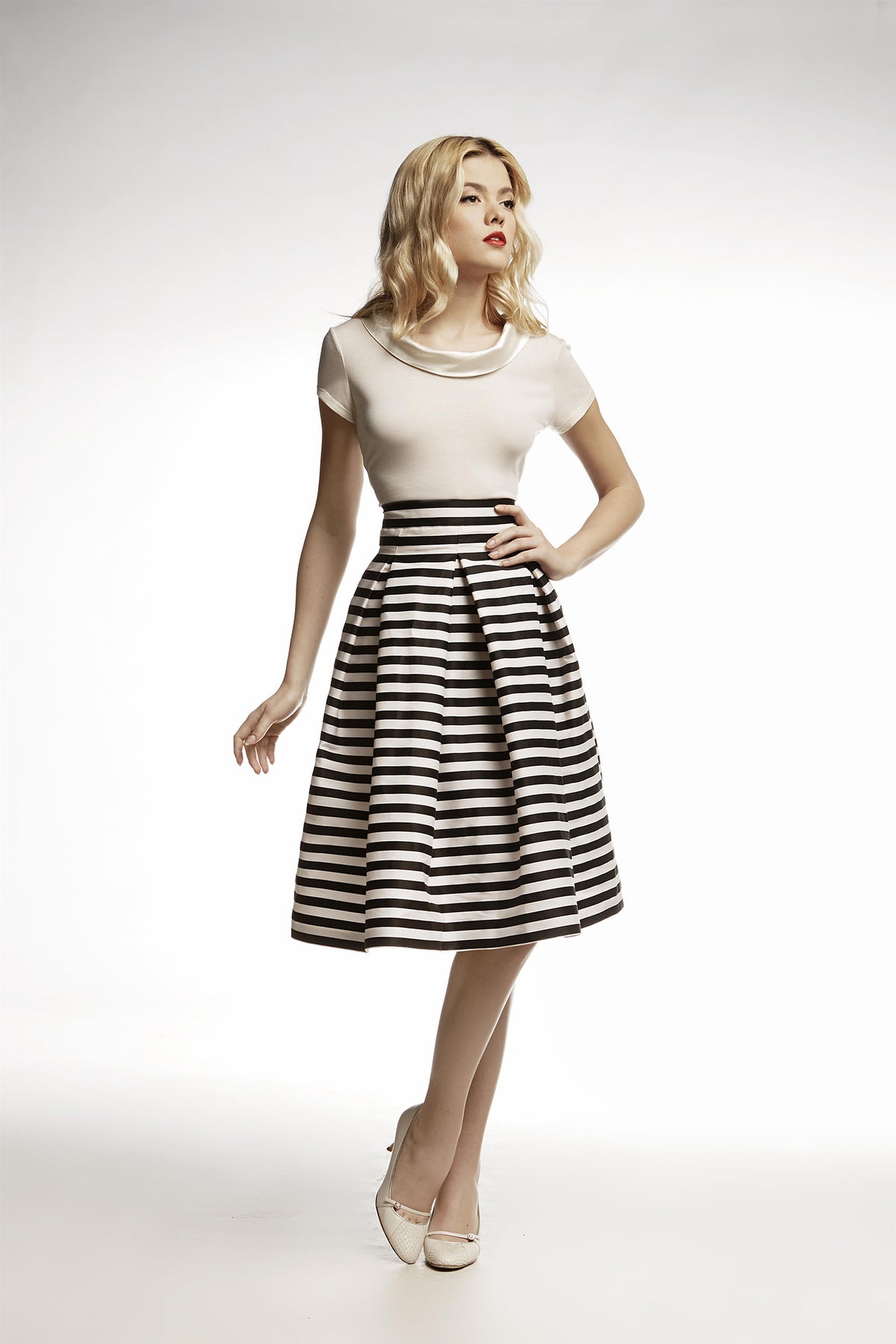 Striped Midi Skirt