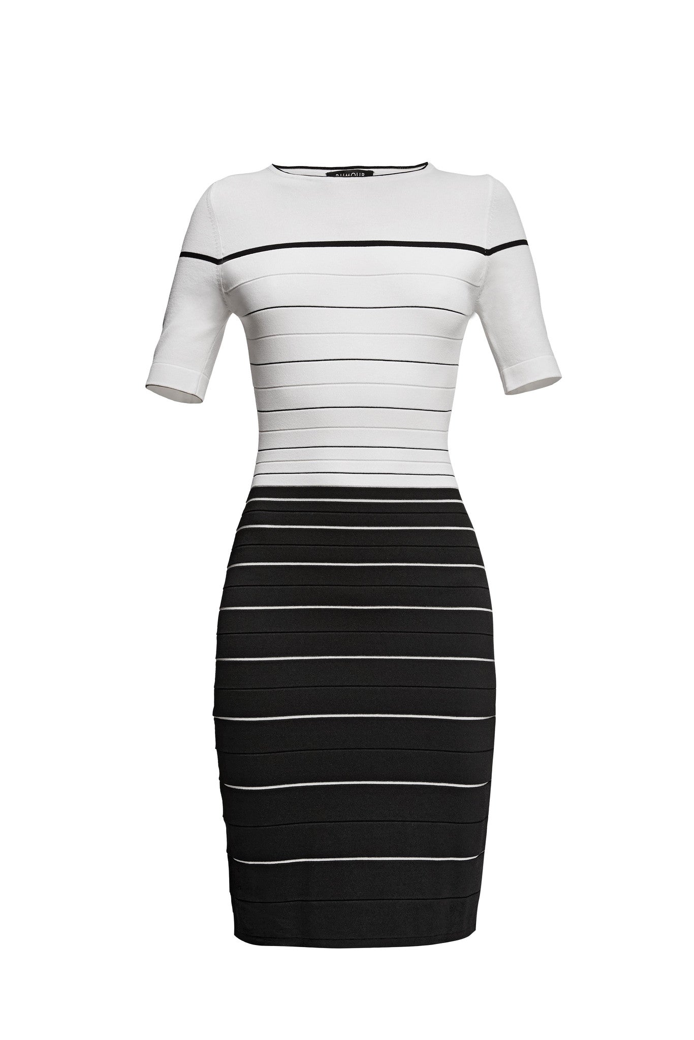 Striped Monochrome Bodycon Dress
