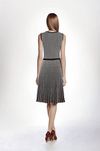 Striped Fit-And-Flare Knitted Dress