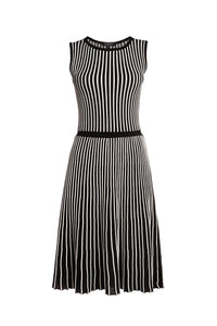 Striped Fit-And-Flare Knitted Dress