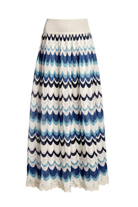 Wavy-striped maxi skirt