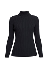 Ribbed-knit roll neck sweater