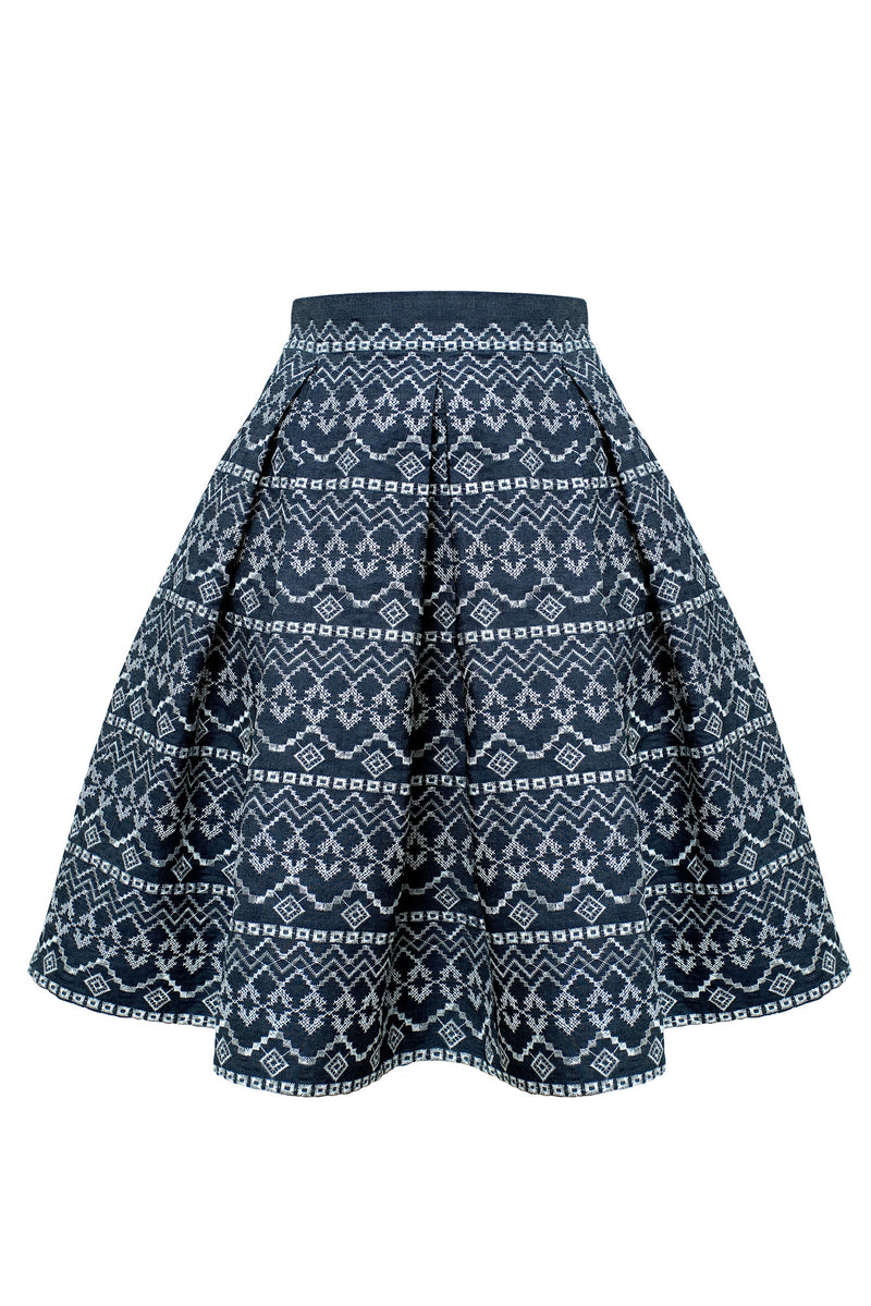 Embroidered flared skirt