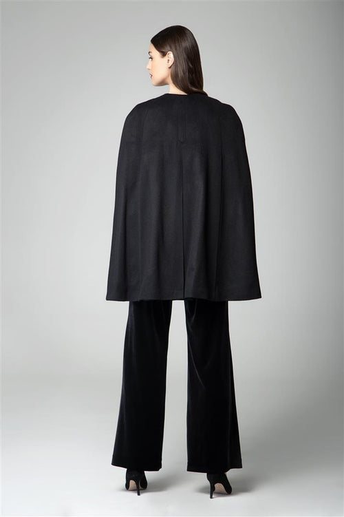 Wool and cashmere-blend cape coat in black