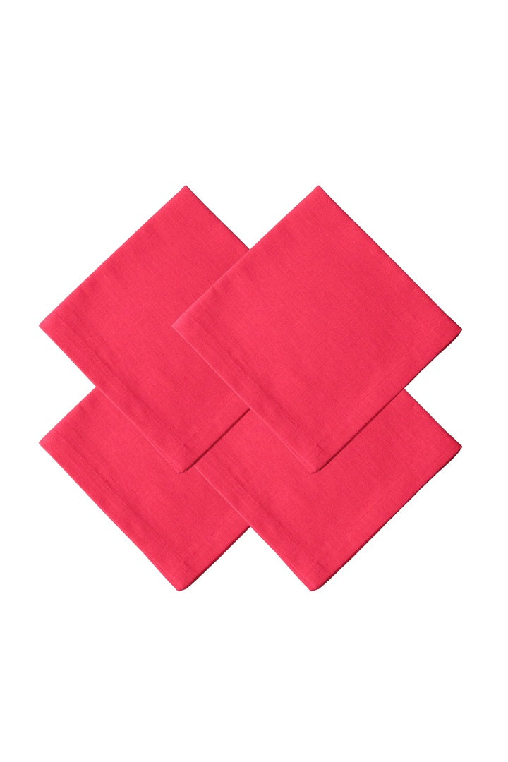 Set of 4 Linen Napkins – Red